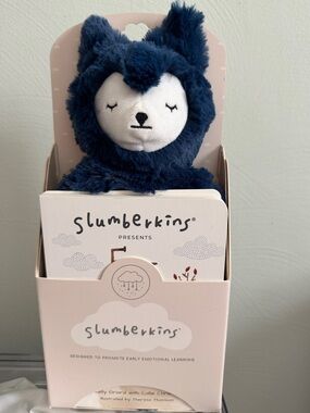 Slumberkins Sapphire Fox with Board Book and affirmation card